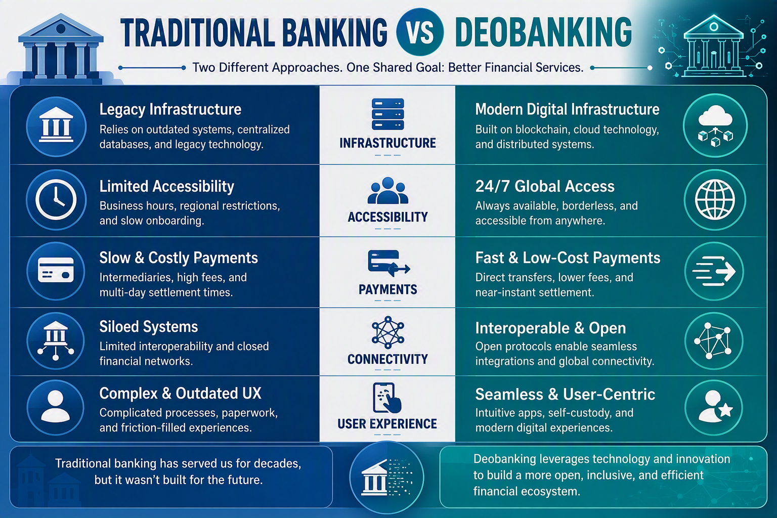 Traditional Banking vs Deobanking